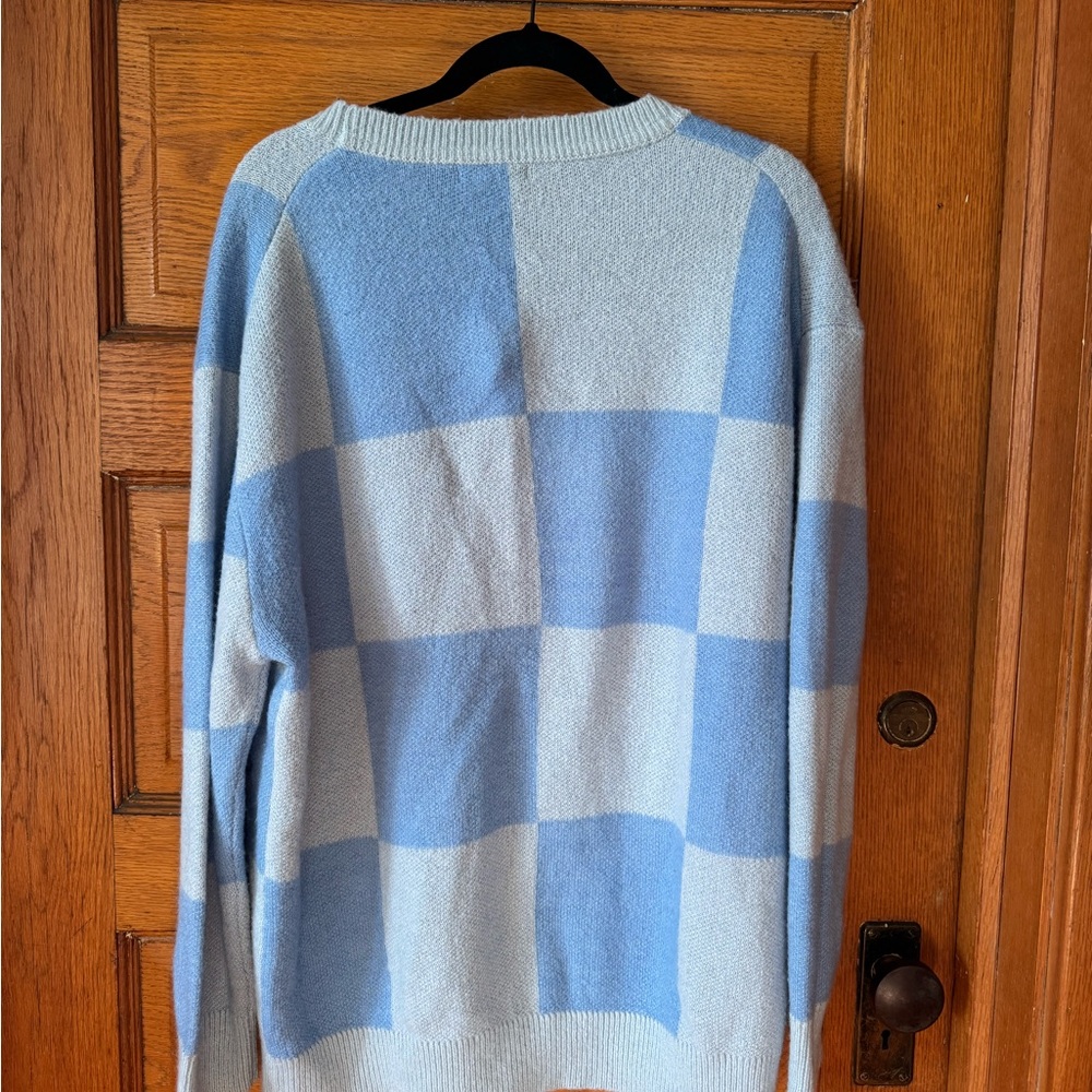 Notice the Reckless, Blue Checkered Sweater, Women’s Size XL - Picture 2 of 8
